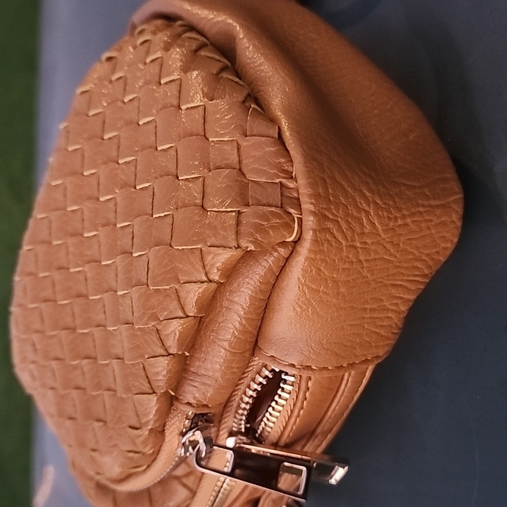 Mellow world Elegant Mustard Woven Crossbody FannyPack Bag - Picture 7 of 10